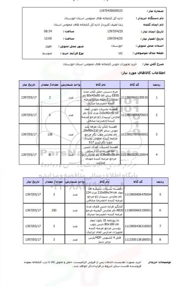 استعلام , استعلام خرید تجهیزات چوبی 