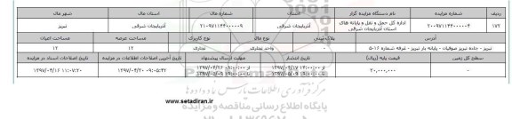 مزایده واحد تجاری مساحت اعیانی دوازده متر 