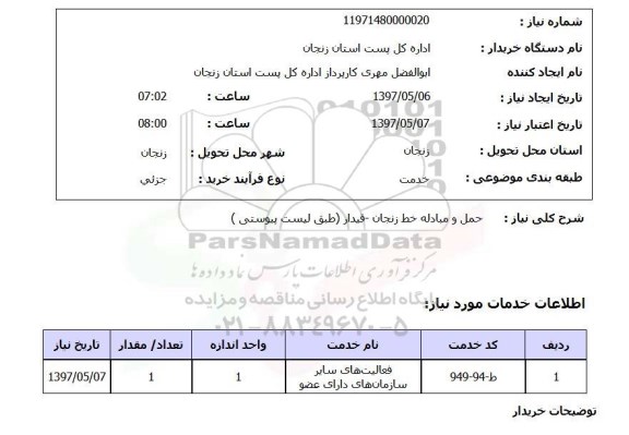 استعلام , حمل و مبادله خط 