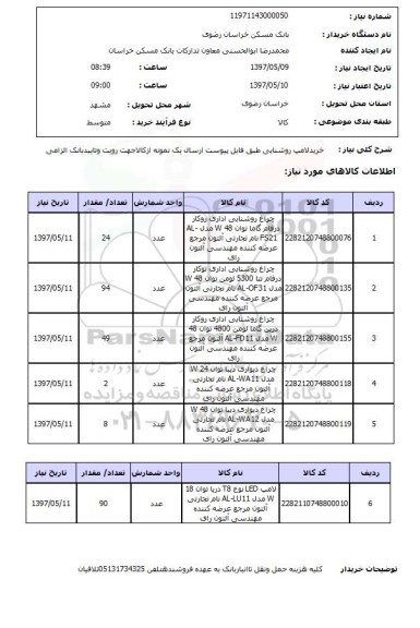 استعلام , استعلام لامپ ...