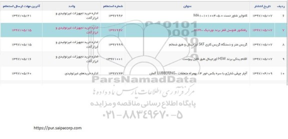 استعلام, کانوایر شاور تست MA1-101004-5.0