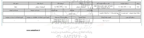 مزایده,مزایده واحد تجاری پایانه مرزی نوردوز