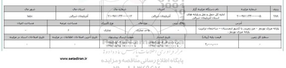 مزایده,مزایده واحد تجاری مساحت عرصه شش متر 