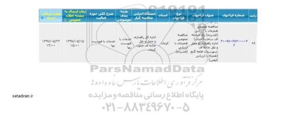 مناقصه عمومی همزمان ارزیابی فشرده یک مرحله ای ساخت احداث اداره راهداری