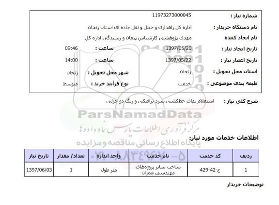 استعلام,استعلام بهای خط کشی سرد ترافیکی و رنگ دو جزئی