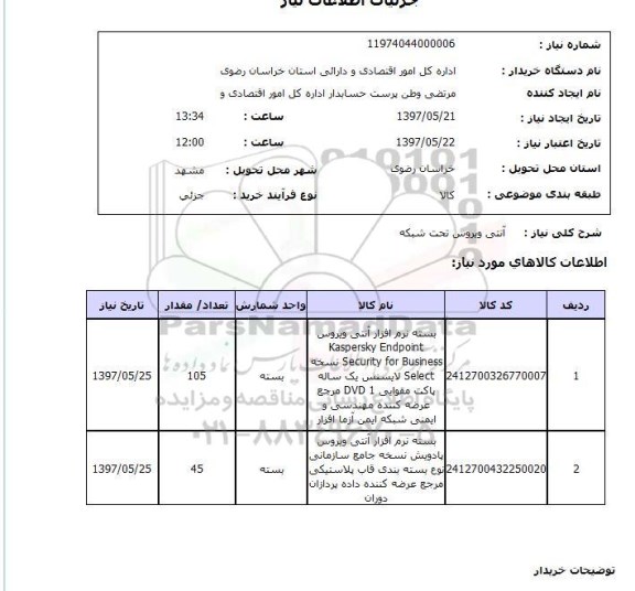 استعلام , استعلام آنتی ویروس تحت شبکه 