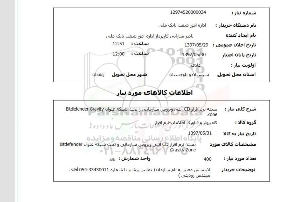 استعلام, بسته نرم افزار CD آنتی ویروس