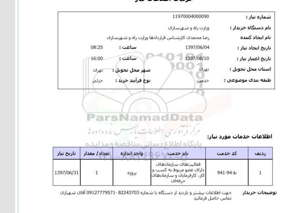 استعلام, استعلام فعالیتهای سازمانهای دارای عضو...