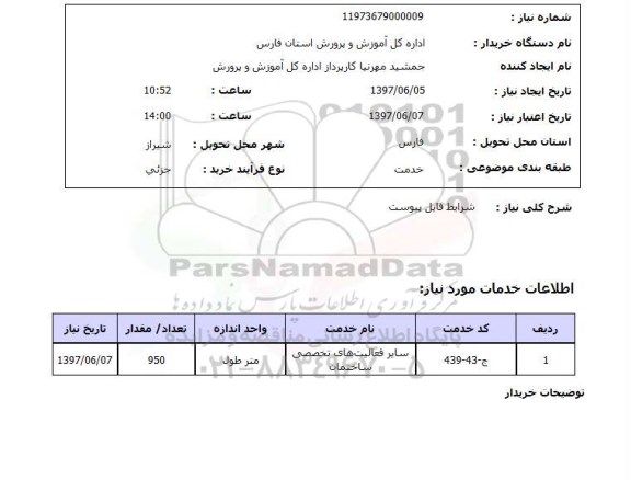 استعلام,فعالیت های تخصصی ساختمان