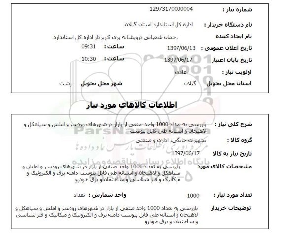 استعلام ,استعلام   بازرسی به تعداد 1000 واحد صنفی از بازار  ...