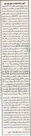 مزایده,مزایده یکباب سوله در حال احداث سردخانه به پلاکهای 187 و 188 فرعی