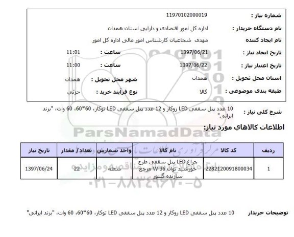 استعلام, پنل سقفی LED