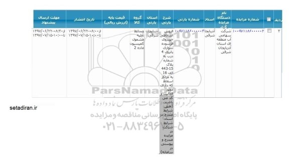 مزایده فروش اسقاطی خودروی فرسوده سواری پاترول