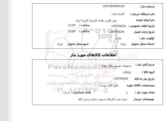 استعلام, تجهیزات دوربین پلاک خوان 