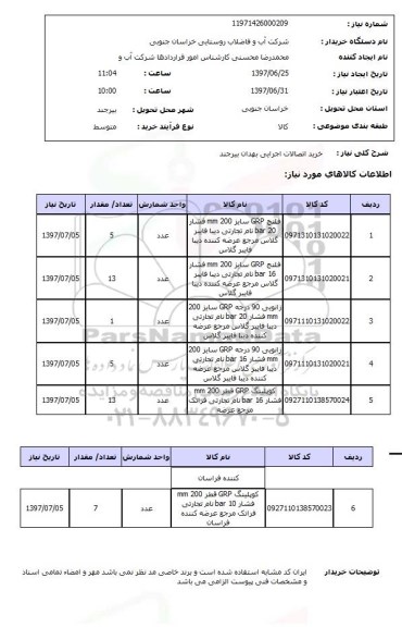 استعلام , استعلام خرید اتصالات اجرایی بهدان  ...