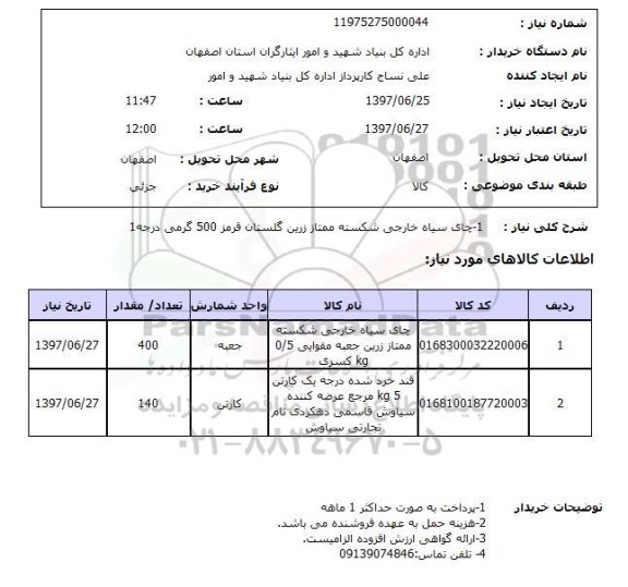 استعلام,استعلام چای سیاه خارجی شکسته ممتاز زرین گلستان قرمز 500 گرمی درجه 1