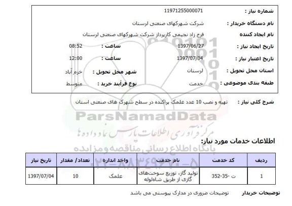 استعلام,تهیه و نصب علمک