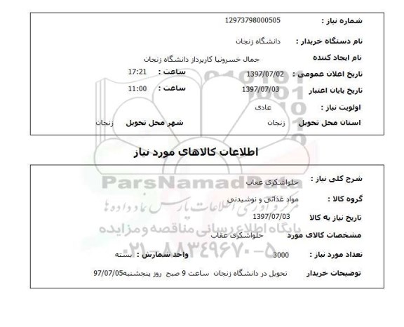 استعلام, حلوا شکری عقاب 