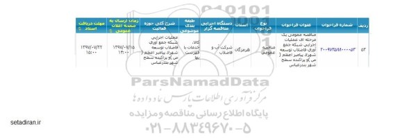 مناقصه , مناقصه خرید 150 تن مادوریت مایع