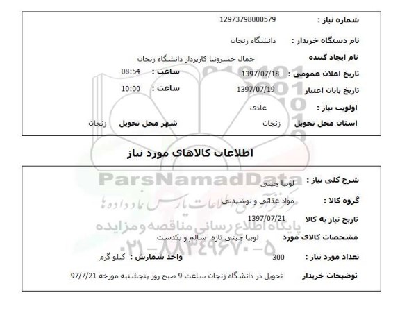 استعلام,لوبیا چیتی