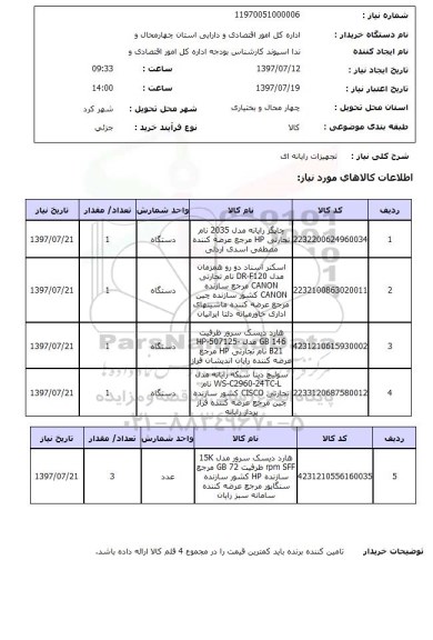 استعلام, تجهیزات رایانه ای