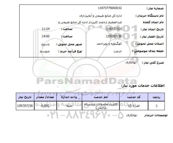 استعلام, نهالکاری 