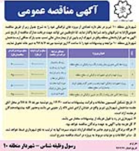 آگهی مناقصه عمومی,مناقصه پروژه خط کشی محوری و عابر پیاده با رنگ سرد ترافیکی