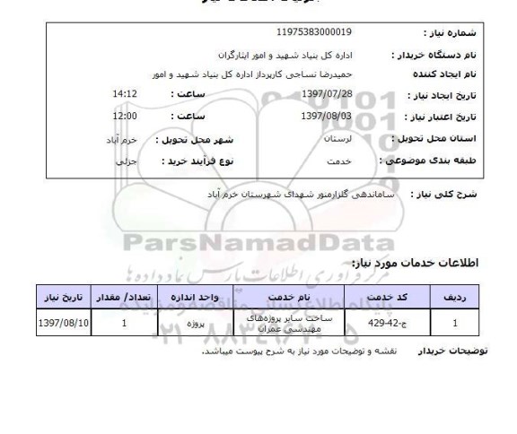 استعلام, استعلام ساماندهی گلزار منور شهدا...