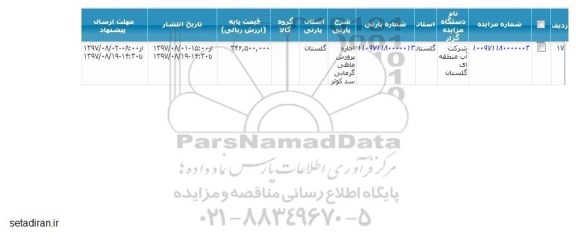 مزایده, مزایده  اجاره پرورش ماهی گرمابی ...