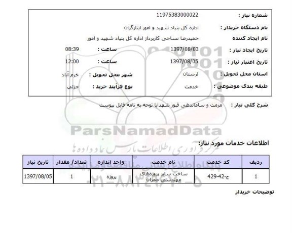 استعلام, مرمت و ساماندهی قبور شهدا