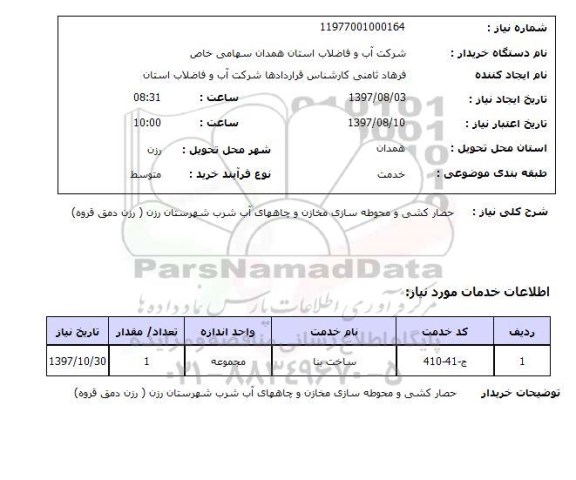 استعلام, حصارکشی و محوطه سازی مخازن و چاه های آب شرب