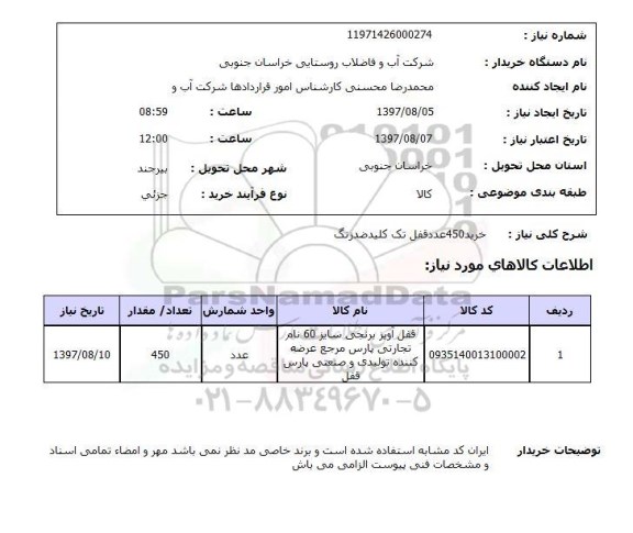 استعلام,خرید قفل