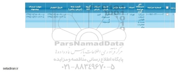 مزایده  اموال مستهلک و فرسوده 