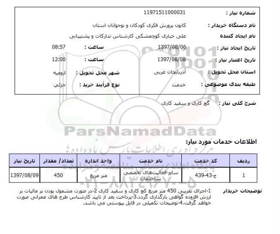 استعلام, گچ کاری و سفیدکاری