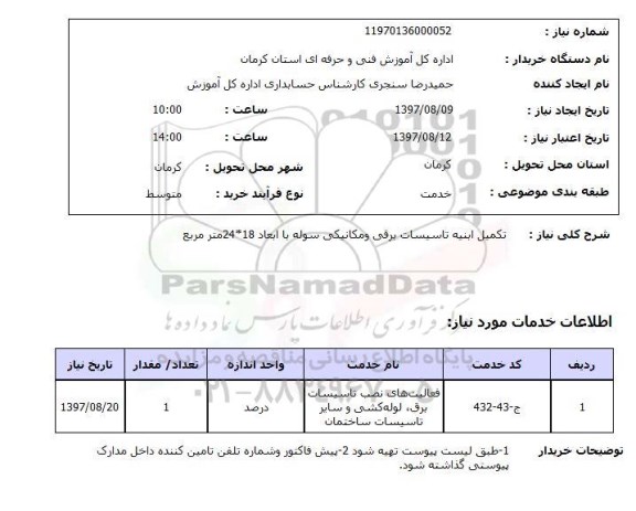 استعلام,تکمیل ابنیه