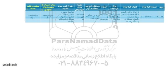 فراخوان ارزیابی کیفی مناقصه تجهیز و تکمیل سوله تعمیرات واگنهای مسافری 