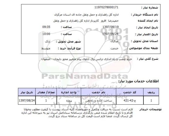 استعلام, خرید و نصب و راه اندازی ترانس برق تابلو