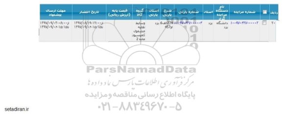 مزایده اتوبوس شهری