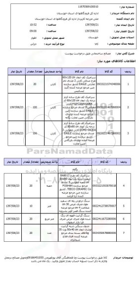 استعلام,مصالح ساختمانی