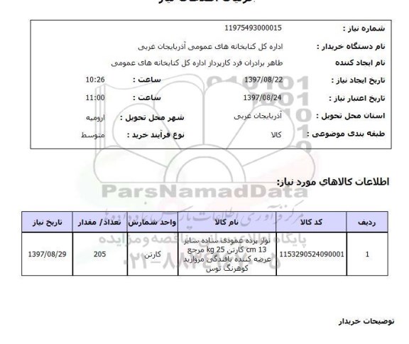 استعلام, نوار پرده عمودی 