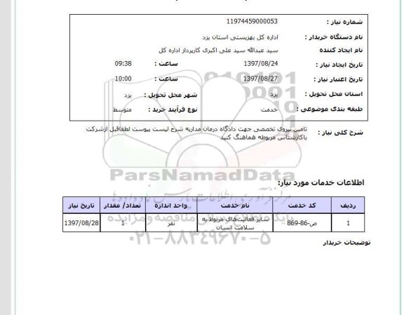 استعلام, تامین نیروی تخصصی