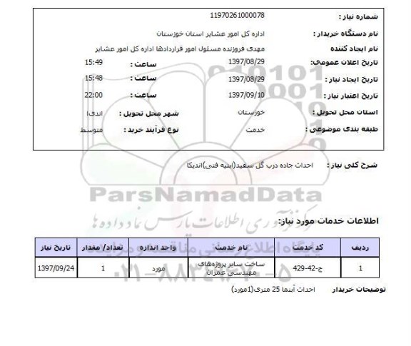 استعلام,احداث جاده