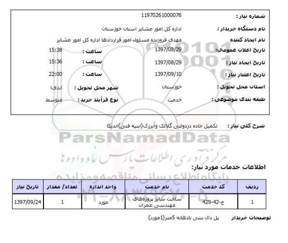 استعلام,تکمیل جاده