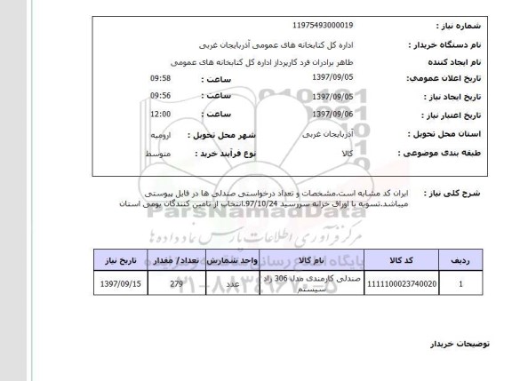 استعلام, صندلی کارمندی 