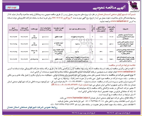 آگهی مناقصه عمومی, مناقصه احداث آسانسور ساختمان مرکز خدمات فناوری و کسب و کار و.... - نوبت دوم 