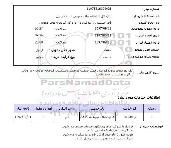 استعلام,نیروی کار فنی