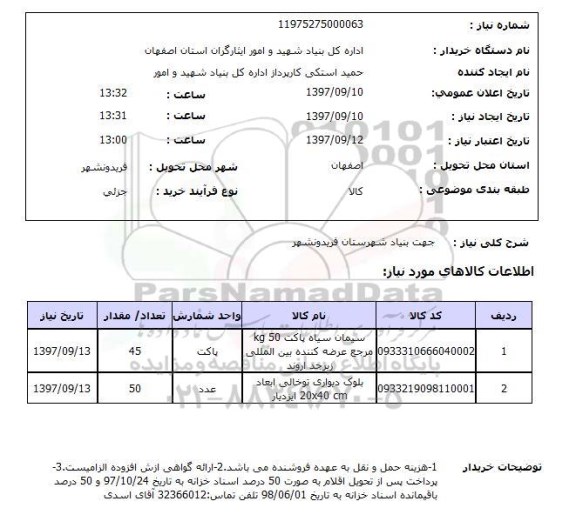 استعلام, سیمان سیاه و بلوک دیواری