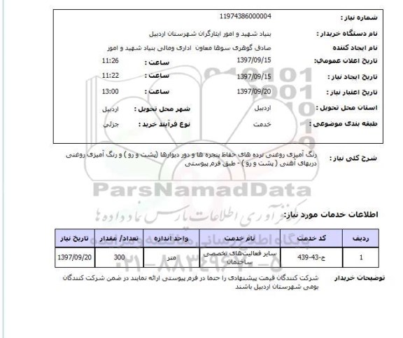 استعلام, رنگ آمیزی روغنی نرده های حافظ پنجره ها و دور دیوارها