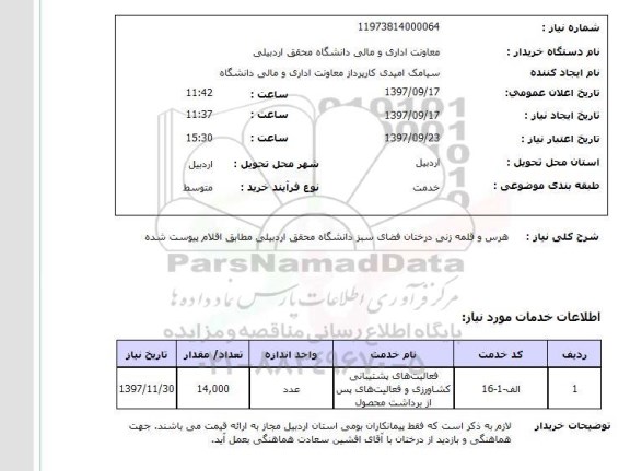 استعلام , استعلام هرس و قلمه زنی درختان ...