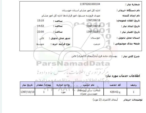 استعلام, بهسازی جاده 